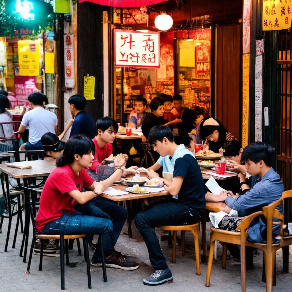Nhịp sống và hoạt động của sinh viên tại Ngõ Tự Do, khu vực năng động, tập trung nhiều trường đại học.